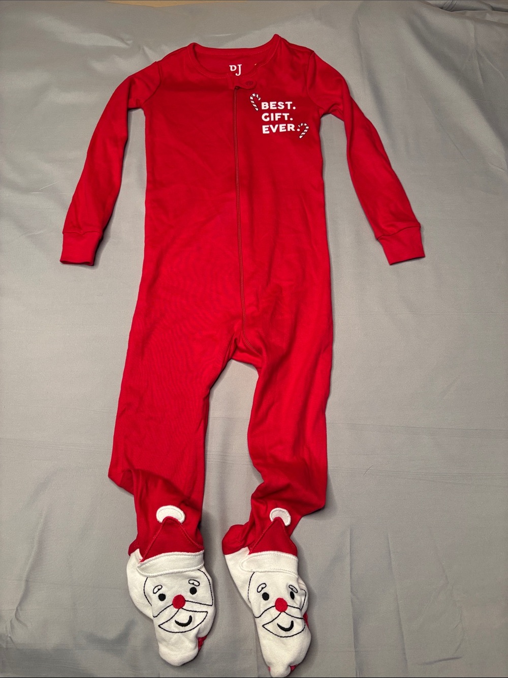 New PJ Place Toddler Kids Red Footed One-Piece Pajama 2T Best Gift Ever NWT
